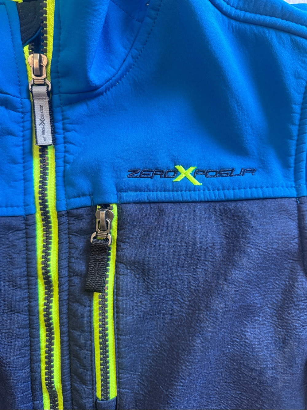 ZeroXposur Bright Blue & Navy Jacket with Neon Lime Trim